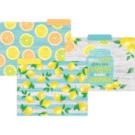 Lemon Zest Letter-Sized File Folders, Pack of 12