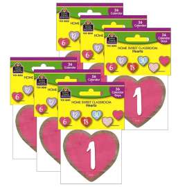 Home Sweet Classroom Hearts Calendar Days, 36 Per Pack, 6 Packs