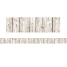 White Wood Design Straight Rolled Border Trim, 50 Feet