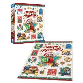 Super Mario "Happy Holidays" 1000-Piece Puzzle