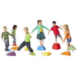River Stones & Hilltops Combo Set - The Original Non-Slip Stepping Stones for Kids - Balance, Coordination, Motor Skills - Primary Colors - Set of 11