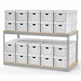 Global Industrial Record Storage With Boxes 72"W x 30"D x 36"H - Gray