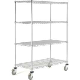 Nexelate Wire Shelf Truck w/Brakes, 1200 lb. Capacity, 72"L x 24"W x 69"H