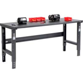 Global Industrial 72x36 Adjustable Height Workbench C-Channel Leg - Steel Square Edge - Black