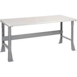 Global Industrial Flared Leg Workbench w/ Laminate Safety Edge Top, 72"W x 30"D, Gray