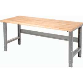 Global Industrial 72 x 36 Adjustable Height Workbench C-Channel Leg - Maple Safety Edge - Gray
