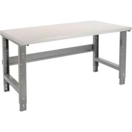 Global Industrial 72x30 Adjustable Height Workbench C-Channel Leg - Laminate Safety Edge Gray