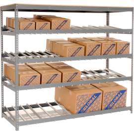 Carton Flow Shelving Single Depth 4 LEVEL 96"W x 36"D x 84"H