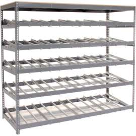 Carton Flow Shelving Single Depth 5 LEVEL 96"W x 36"D x 84"H