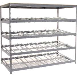 Global Industrial Single Depth Gravity Flow Carton Rack 4 LEVEL 96"W x 48"D x 84H"