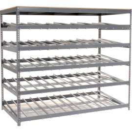 Carton Flow Shelving Single Depth 5 LEVEL 96"W x 48"D x 84"H