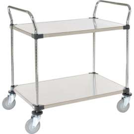 Nexel Stainless Steel Utility Cart w/2 Shelves, 800 lb. Capacity, 48"L x 24"W x 38"H