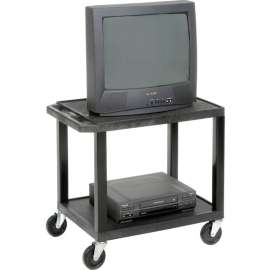 Plastic Utility Cart 2 Shelves Black