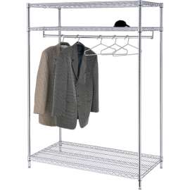 Free Standing Clothes Rack - 3-Shelf - 48"W x 24"D x 74"H - Chrome