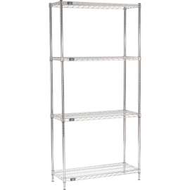 Nexel Shelving Wire Shelving Starter Unit, 36"W x 14"D x 74"H