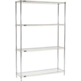 Nexel Shelving Wire Shelving Starter Unit, 48"W x 14"D x 86"H