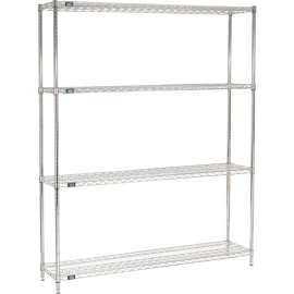 Nexel Shelving Wire Shelving Starter Unit, 72"W x 14"D x 74"H