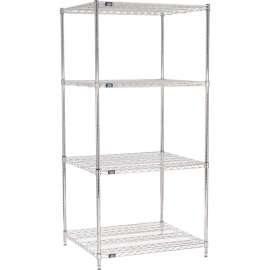 Nexel Shelving Wire Shelving Starter Unit, 36"W x 30"D x 74"H