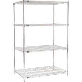 Nexel Shelving Wire Shelving Starter Unit, 48"W x 30"D x 86"H