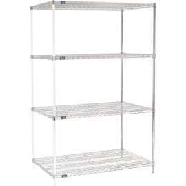 Nexel Shelving Wire Shelving Add-On Unit, 48"W x 30"D x 74"H