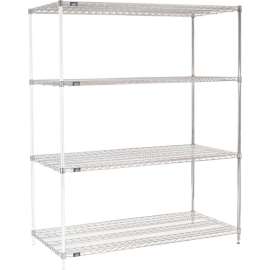 Nexel Shelving Wire Shelving Add-On Unit, 60"W x 30"D x 86"H