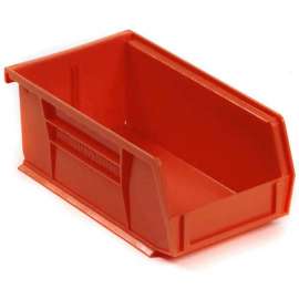 Akro-Mils AkroBin Plastic Stack & Hang Bin, 4-1/8"W x 7-3/8"D x 3"H, Red