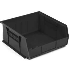 Akro-Mils AkroBin Plastic Stack & Hang Bin, 11"W x 10-7/8"D x 5"H, Black