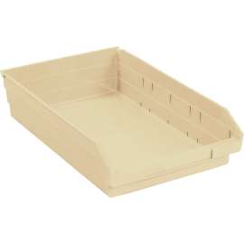 Global Industrial Plastic Nesting Storage Shelf Bin 11-1/8"W x 17-7/8"D x 4"H Beige
