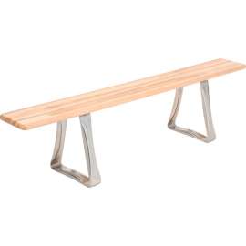 Global Industrial Locker Room Bench, Hardwood With Trapezoid Legs, 72 x 9-1/2 x 17