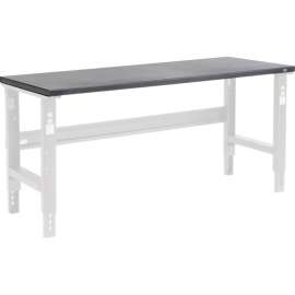 Global Industrial Workbench Top, Steel Square Edge, 72"W x 36"D x 1-3/4" Thick, Black