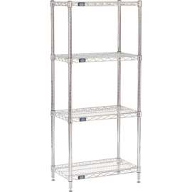 Nexel Shelving Wire Shelving Starter Unit, 30"W x 14"D x 54"H