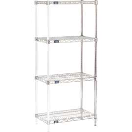 Nexel Shelving Wire Shelving Add-On Unit, 30"W x 14"D x 63"H
