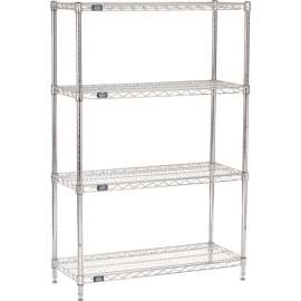 Nexel Shelving Wire Shelving Starter Unit, 36"W x 14"D x 63"H