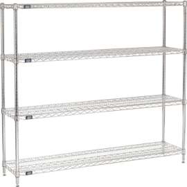 Nexel Shelving Wire Shelving Starter Unit, 72"W x 14"D x 63"H