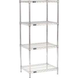 Nexel Shelving Wire Shelving Starter Unit, 30"W x 18"D x 63"H