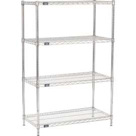 Nexel Shelving Wire Shelving Starter Unit, 42"W x 18"D x 54"H