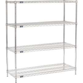 Nexel Shelving Wire Shelving Starter Unit, 54"W x 18"D x 63"H