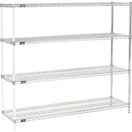Nexel Shelving Wire Shelving Add-On Unit, 72"W x 18"D x 63"H