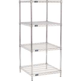 Nexel Shelving Wire Shelving Starter Unit, 24"W x 24"D x 63"H