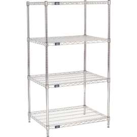 Nexel Shelving Wire Shelving Starter Unit, 30"W x 24"D x 54"H