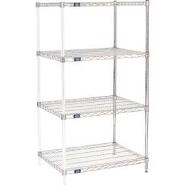 Nexel Shelving Wire Shelving Add-On Unit, 30"W x 24"D x 63"H