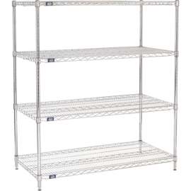 Nexel Shelving Wire Shelving Starter Unit, 48"W x 24"D x 54"H