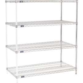 Nexel Shelving Wire Shelving Add-On Unit, 54"W x 24"D x 54"H