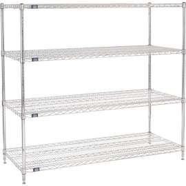 Nexel Shelving Wire Shelving Starter Unit, 60"W x 24"D x 54"H