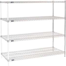 Nexel Shelving Wire Shelving Add-On Unit, 60"W x 24"D x 54"H