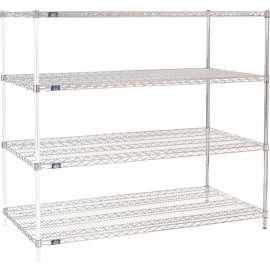 Nexel Shelving Wire Shelving Add-On Unit, 72"W x 30"D x 54"H
