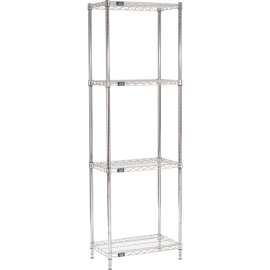 Nexel Shelving Wire Shelving Starter Unit, 30"W x 14"D x 86"H