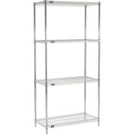Nexel Shelving Wire Shelving Starter Unit, 42"W x 18"D x 86"H