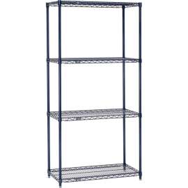Nexel Nexelon, 4 Tier, Wire Shelving Starter Unit, 48"W x 18"D x 63"H