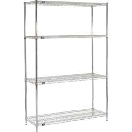 Nexel Shelving Wire Shelving Starter Unit, 48"W x 18"D x 86"H